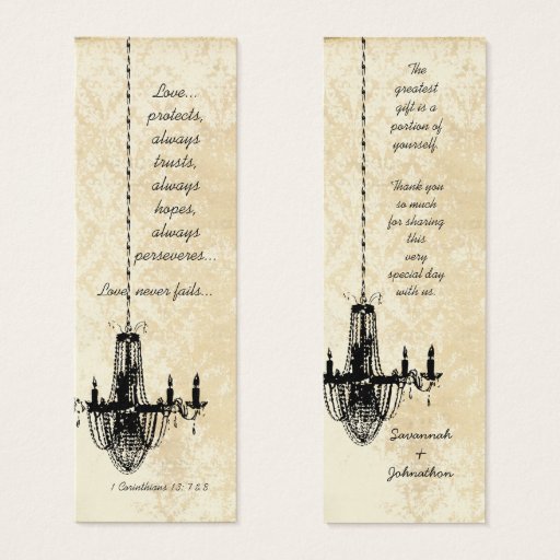 Customizable Vintage Damask Chandelier Wedding Tags Business Card