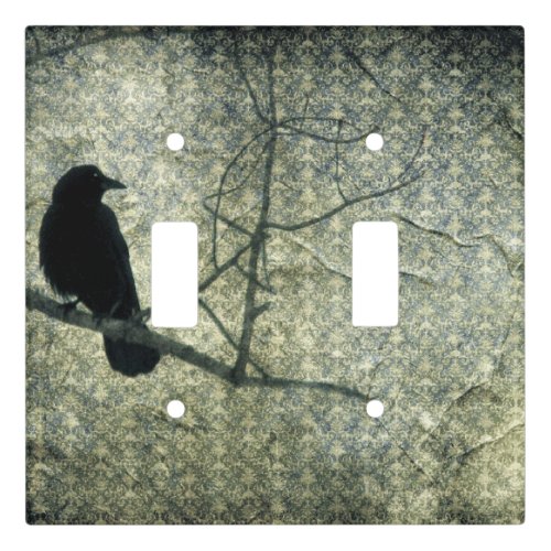 Vintage Damask Crow Art Light Switch Cover