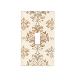Vintage Damask Elegant Beige French Farmhouse Light Switch Cover
