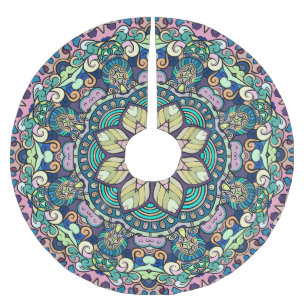 Vintage Damask: Elegant Seamless Pattern Brushed Polyester Tree Skirt