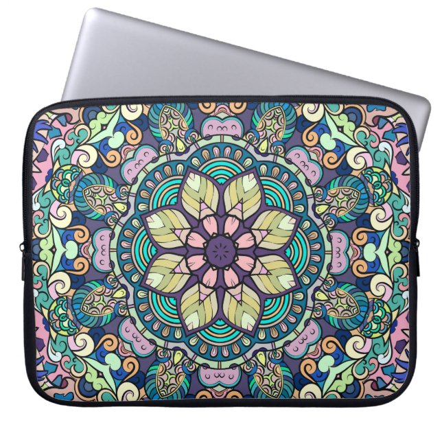 Vintage Damask: Elegant Seamless Pattern Laptop Sleeve (Front)