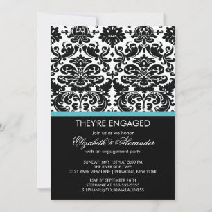 Vintage Damask Engagement Party Invitation