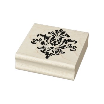 Vintage Damask Floral Rubber Art Stamp by LizzieAnneDesigns at Zazzle