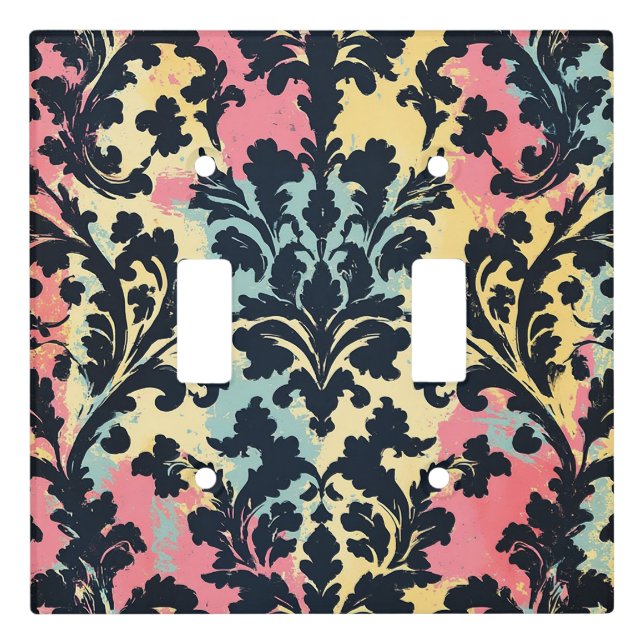 Vintage Damask Flourish Pattern Light Switch Cover (Front)