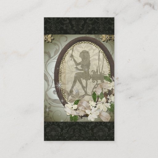 Customizable Vintage Damask Glamorous Diva business card design