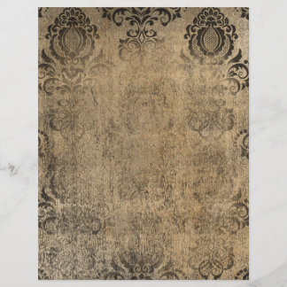Vintage Damask Grungy Scrapbook Paper