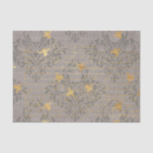 Vintage Damask Honeybee Tissue Paper