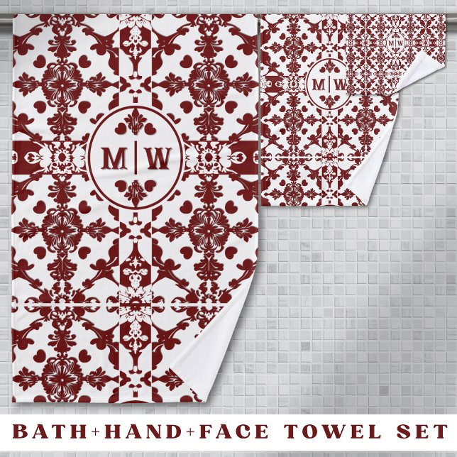 Vintage Damask Monogram  Bath Towel Set (Creator Uploaded)