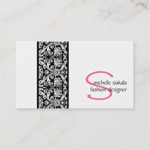 vintage; damask monogram business card template