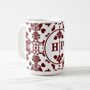 Vintage Damask Monogram Coffee Mug
