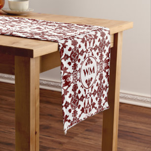 Vintage Damask Monogram  Medium Table Runner