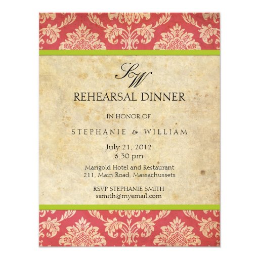 Vintage Rehearsal Dinner Invitations 6
