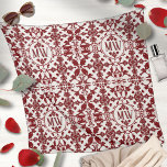 Vintage Damask Monogram  Scarf<br><div class="desc">This elegant burgundy and white pattern features a classic damask design with ornate floral motifs and decorative hearts surrounding a personalized monogram. The symmetrical Victorian-inspired arrangement creates a timeless look perfect for home decor pillows, bedding, shower curtains, and bathroom sets. Also striking on tech accessories like phone cases, laptop sleeves,...</div>