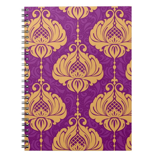 Vintage damask ornamental seamless pattern notebook (Front)