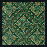 Vintage Damask Pattern - Emerald green and gold Acrylic Print<br><div class="desc">Vintage Damask Pattern - Emerald green and gold</div>
