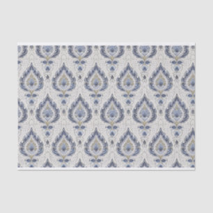 Vintage Damask Pattern in Shades of Blue Tissue Paper