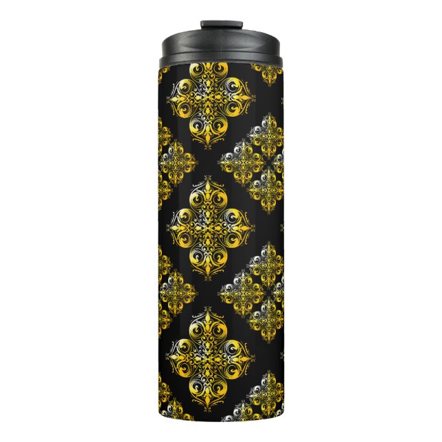 Vintage Damask Pattern Thermal Tumbler (Front)
