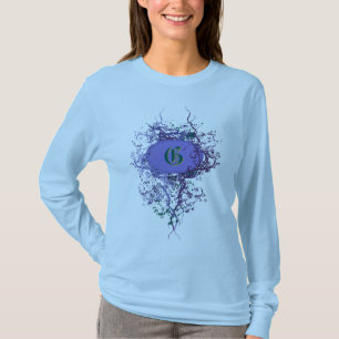 Vintage Damask Pattern with Monogram Letter G T-Shirt