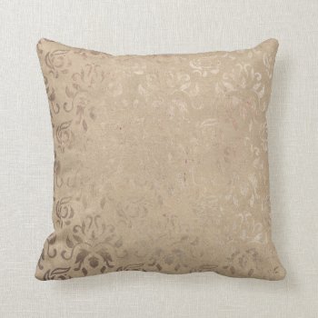 Vintage Damask Patterned Throw Pillow by BamalamArt at Zazzle