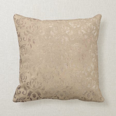 Vintage Damask Patterned Throw Pillow