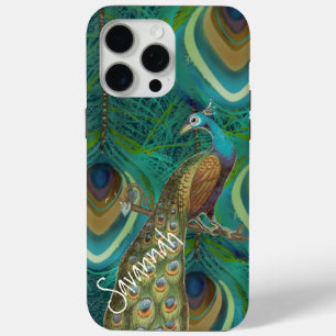 Vintage Damask Peacock Blackberry iPhone 15 Pro Max Case