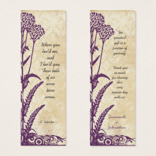 Vintage Damask Purple Wild Flower Wedding Tags