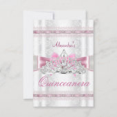 Vintage Damask Quinceanera 15th Birthday Party sml Invitation (Front)