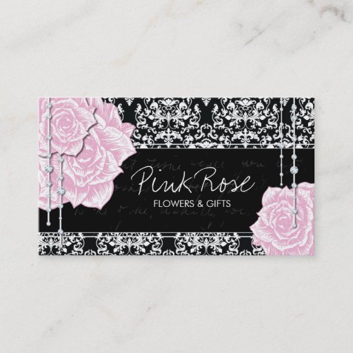 Customizable Vintage Damask Roses Business Cards