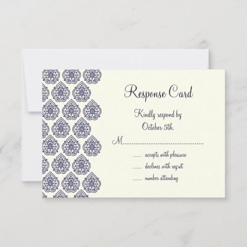 Vintage Damask RSVP blue