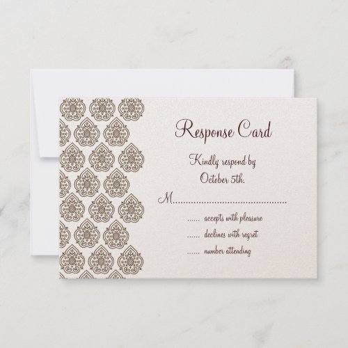 Vintage Damask RSVP on champagne