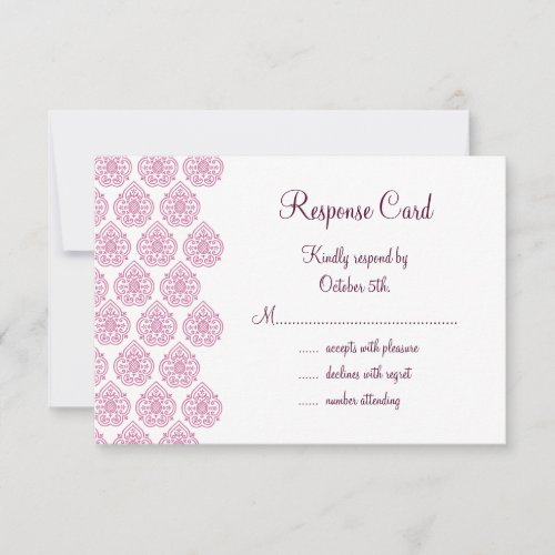 Vintage Damask RSVP pink