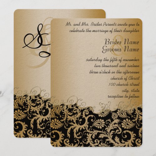 Vintage Damask Romantic Swirl Custom Announcement