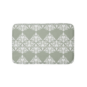Vintage Damask Sage Bathmat