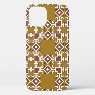 Vintage damask seamless pattern background check s iPhone 12 case