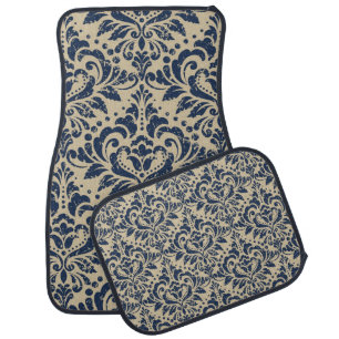 Vintage damask seamless pattern background. Grunge Car Floor Mat
