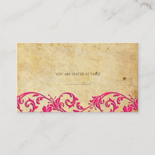 Customizable Vintage Damask Swirl Wedding Placecards Business Card