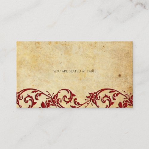 Vintage Damask Swirl Wedding Placecards Business Card