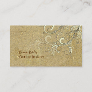 Vintage Damask + swirls Costume Designer Business Card