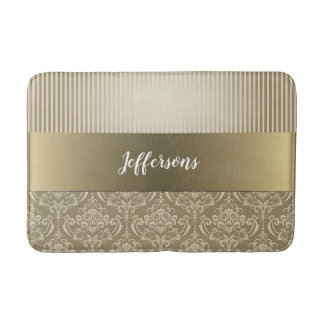 Vintage damask texture bath mat