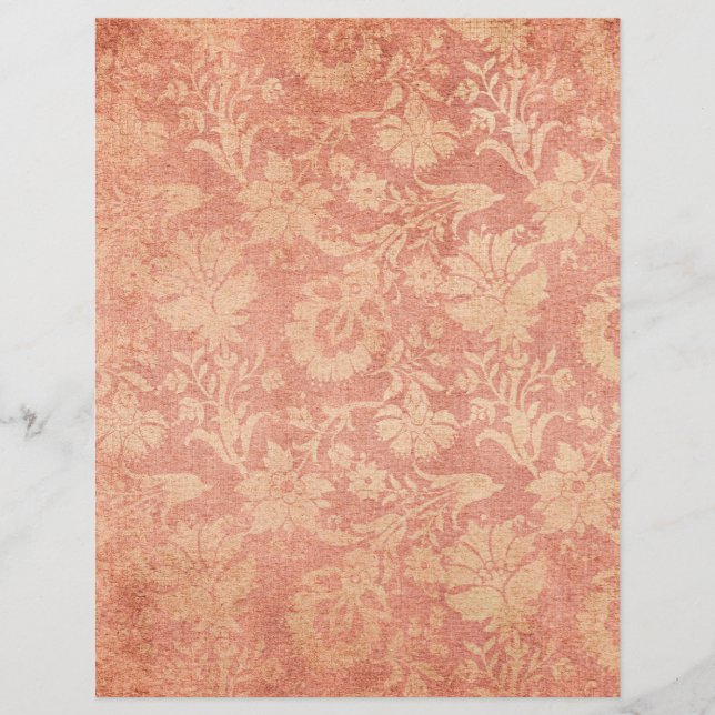Vintage Damask Texture Scrapbook Paper (Front)