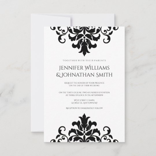 Vintage damask wedding invitations | Zazzle.com