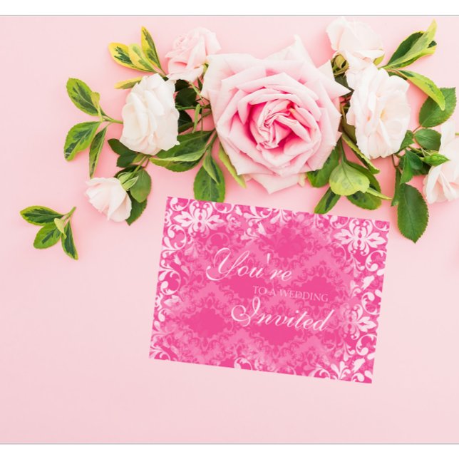 Vintage Damask Wedding Invitations, Petal Pink Invitation (Creator Uploaded)