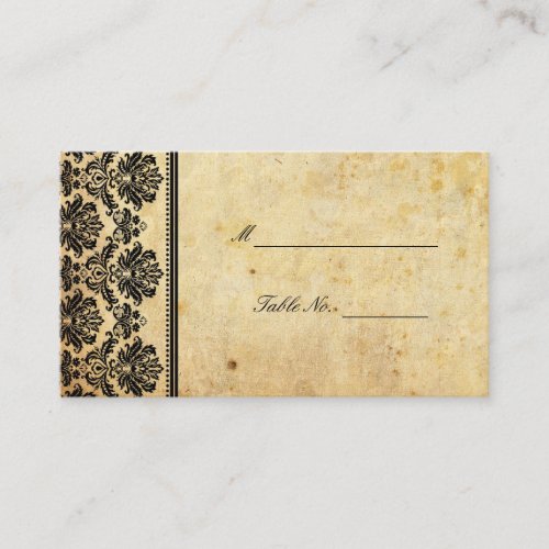 Vintage Damask Wedding Seating Placecards Business Card