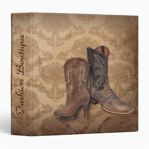 vintage damask western country cowboy binder