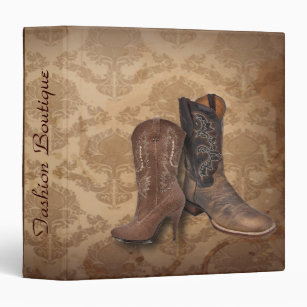 vintage damask western country cowboy binder