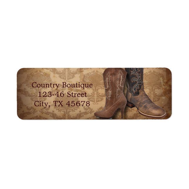 vintage damask western country cowboy label (Front)