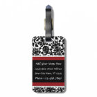 Vintage Damask with Monogram Red Black White