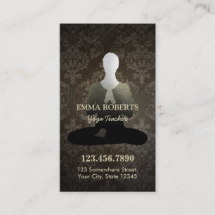 Vintage Damask Yoga & Mediation Loyalty Punch Card