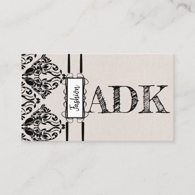 Vintage Damasks Business Card (Front)
