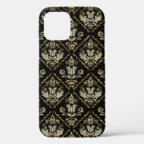 Vintage damasks pattern sparkling look iPhone 12 case